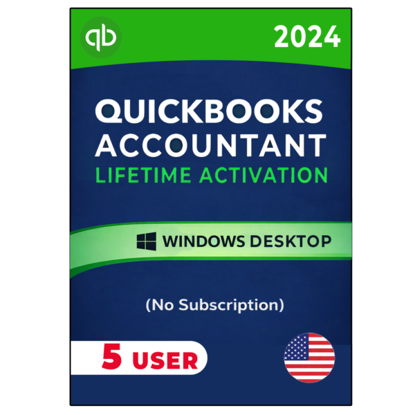 QuickBooks Desktop Accountant 2024 No Subscription Lifetime (5-Users) | Windows