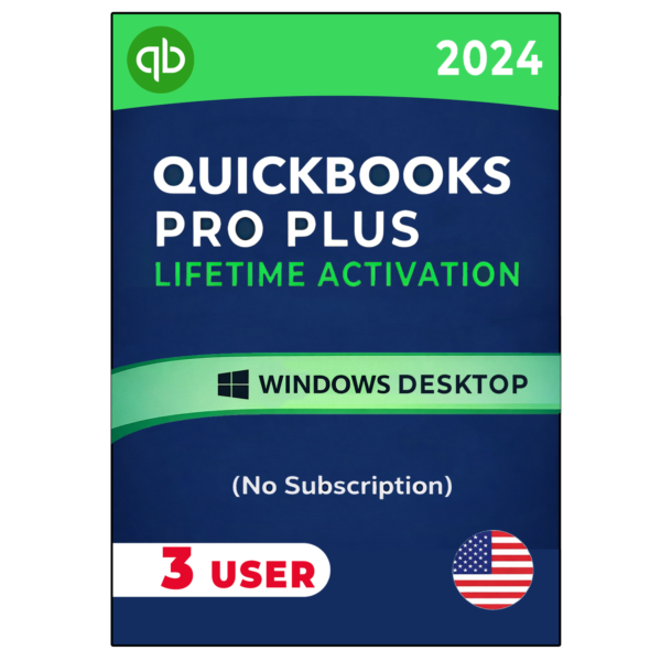QuickBooks Desktop Pro Plus 2024 No Subscription Lifetime (3-Users) | Windows